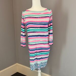 Lilly Pulitzer Multi-Color Striped Knit Dress - Pink, Teal, Blue, White